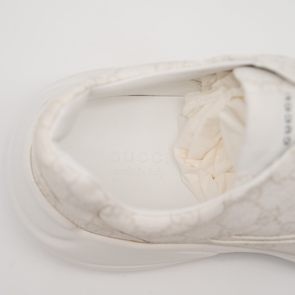 size 12.5G 13 US Gucci Rhyton White GG Print Sneakers Leather - Picture 10 of 13